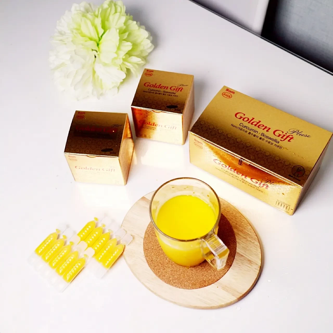 Tinh Nghệ Nano Golden Gift  Plus Giúp Làm Sáng Da, Giảm Cân, Chống Dụng Tóc Và Ngủ Sâu Hơn