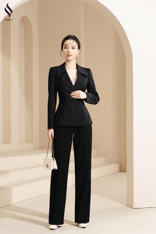 ÁO BLAZER XẺ GẤU TAY DÀI