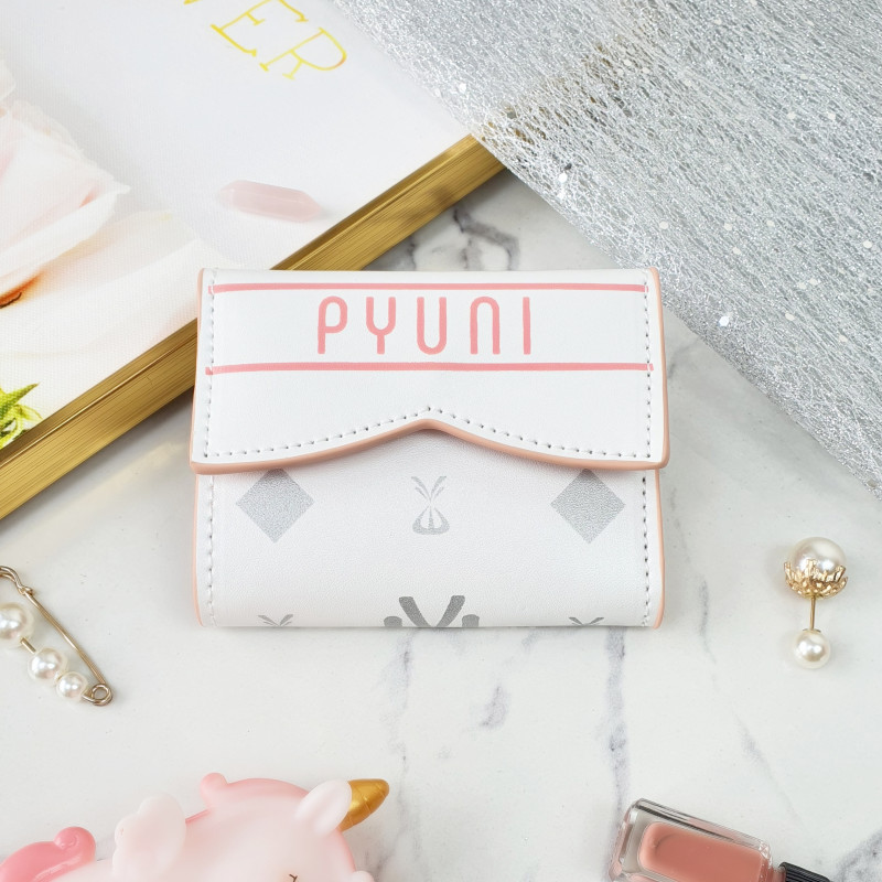 Ví nữ mini PYUNI Keelin cao cấp màu Trắng